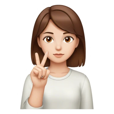 girl with brown hair and brown eyes with her middle finger up  sticker