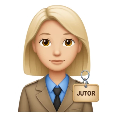 civilian juror with nametag sticker