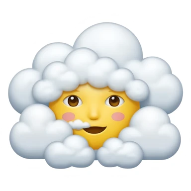 Yellow circle face covered in clouds cover a mouth add clouds on face cover clouds on mouth sticker