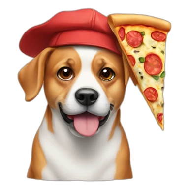 Dog with pizza hat sticker