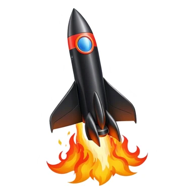 driving fine black rocket with fire color france sticker