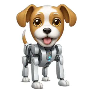 yorkshire dog with robotic legs sticker
