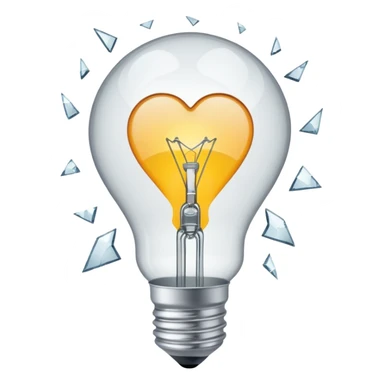 A light bulb broken in half is like a broken heart 💔 sticker