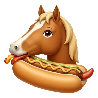 horse eating a hotdog sticker