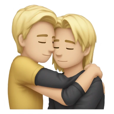 Two gay boys kissing eachother one boy is blond long hair and oneboy is brunette laying hands on eachother arms sticker
