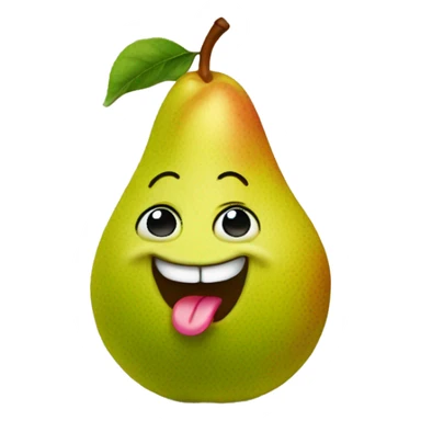 pear with tongue out sticker