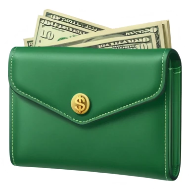 green wallet with dollars sticker