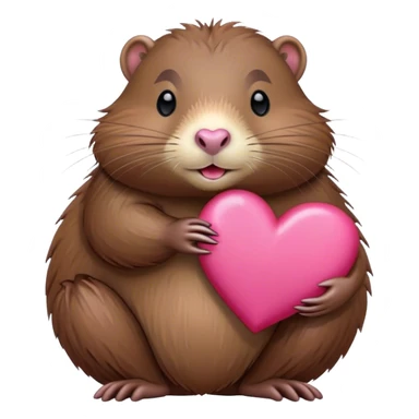 nutria abrazando un corazon rosa sticker