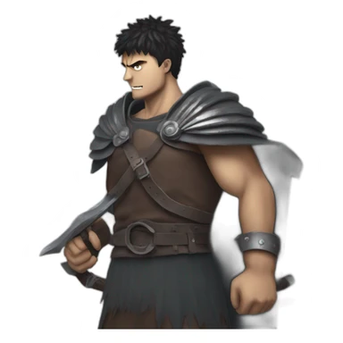 angry berserk guts carrying a huge sword on his shoulder sticker
