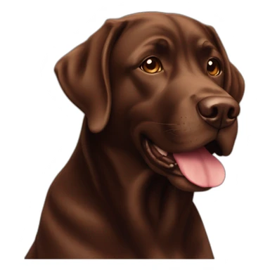 Chocolate labradador with name “Haru” sticker
