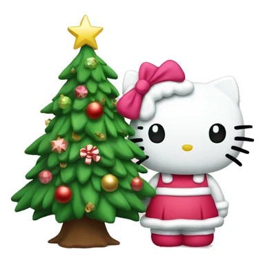 Christmas tree with hellokitty sticker
