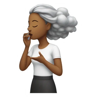 Woman blowing clouds  sticker