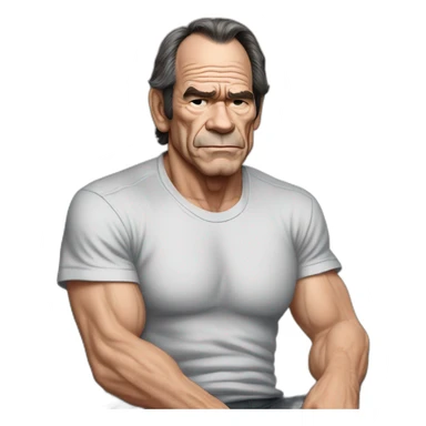 actor tommy lee jones cartoon wearing tee  sticker