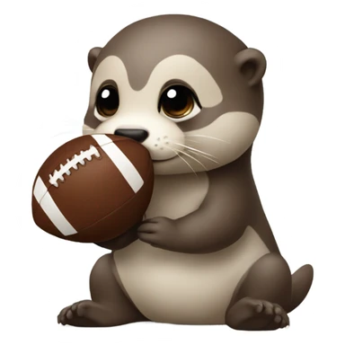 Baby otter holding a football sticker