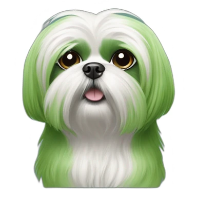 maltese-shih tzu- green monster sticker
