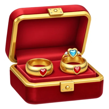 Couple of ring in red box sticker