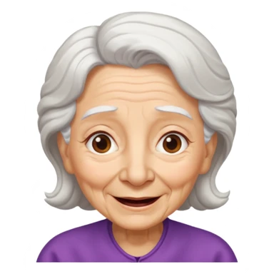 Abuela, muchas arrugas, aspecto feliz, el pelo blanco sticker