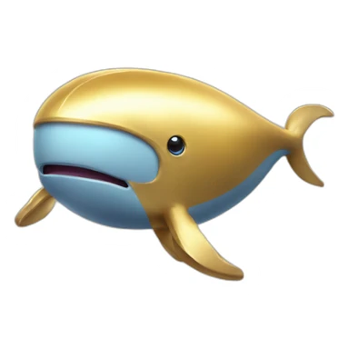 gold super hero whale sticker