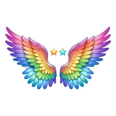  tiny small rainbow angel wings. cute tiny left and right rainbow angel wings. Only wings. sticker