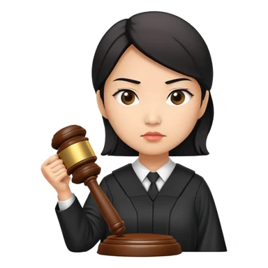 Judge with only gavel Asian female sticker