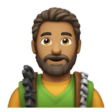 homme brun barbu qui joue à la Xbox chevaux longs  sticker