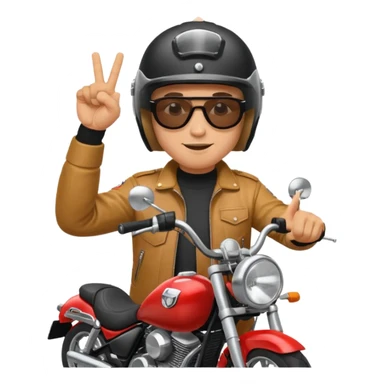 Jul qui fe le signe jul sur une moto sticker