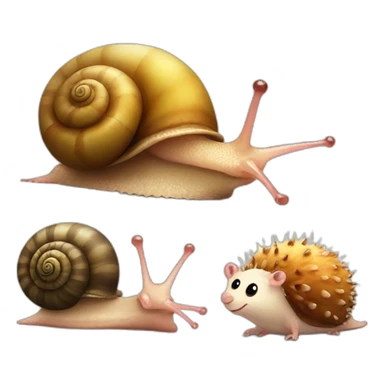 lovly snail and cute hedgehog sticker