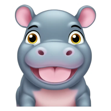 Baby hippo cute sticker