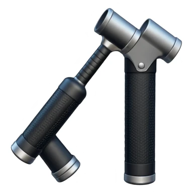 two police batons with grip sticker