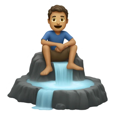 Man sitting on a geyser sticker
