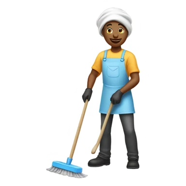 doing chores like a servant cartoon sticker