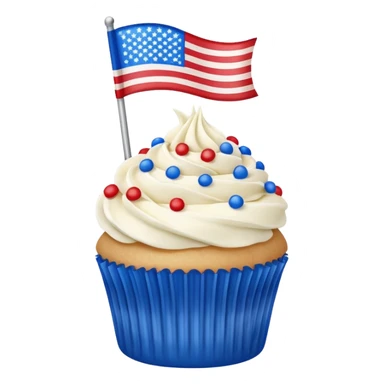 4th of july cupcake flag sticker