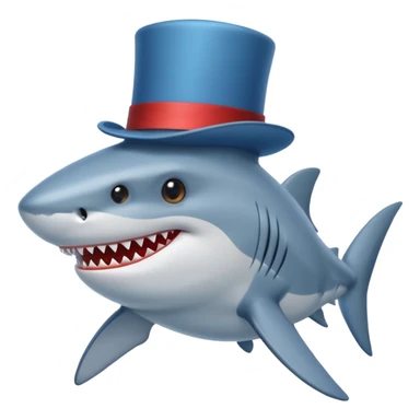 Shark with a top hat sticker