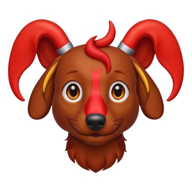 Dachshund brown with devil horns  sticker