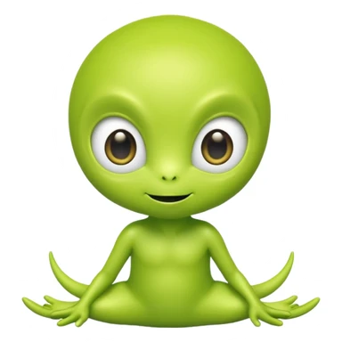 lime green cute kawaii alien sticker