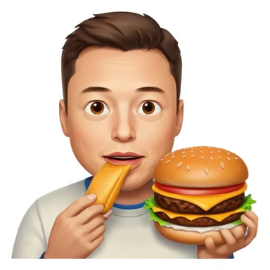 Elon musk eating a burger  sticker