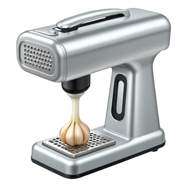 garlic being pressed in a garlic press sticker