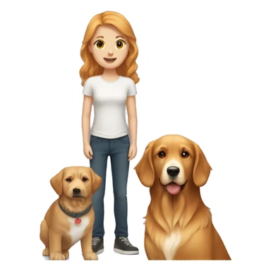 Strawberry blonde girl with a brown haired guy and a golden retriever  sticker