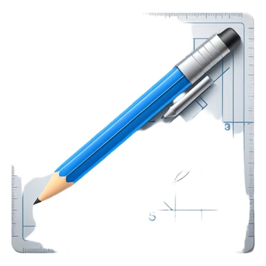 blueprint plan with a pencil and ruler sticker