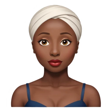 Cynthia erivo Alluring african woman wide nose bald head big glossy lips sticker