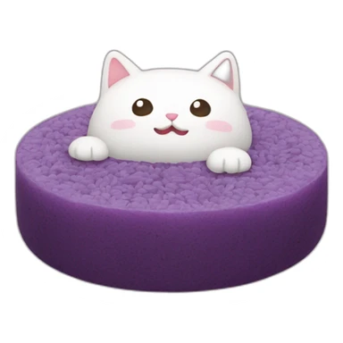 purple rice cake mochi cat sticker