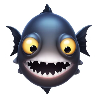 Anglerfish with a glowing lure hanging from its forehead, sharp teeth, and big eyes. sticker