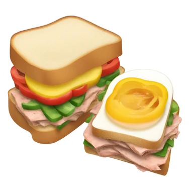 A sandwich with bell peppers, canned tuna, and egg slices sticker