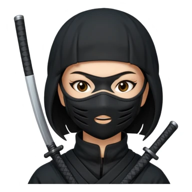 Female Ninja with mask sticker