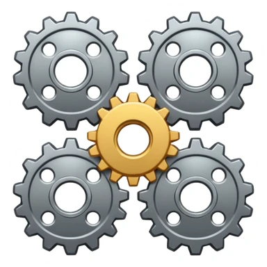 settings gear icon for site navigation. just one gear. no happy face, just grey. only 6 gear bumps sticker