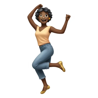 Happy dancing lady sticker
