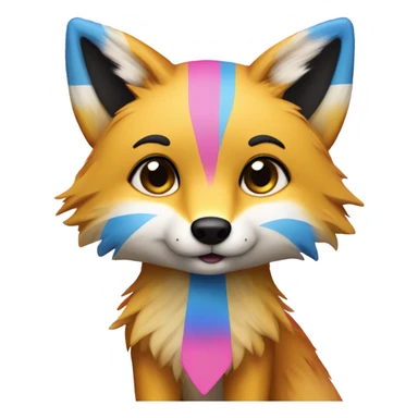 Cross fox pansexual flag sticker