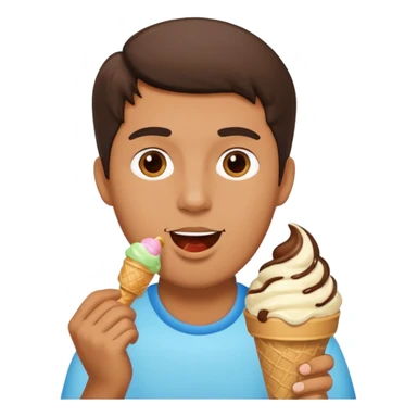 Uomo che mangia il gelato sticker