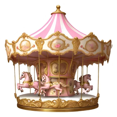 Vintage rococo Light pink carousel  sticker