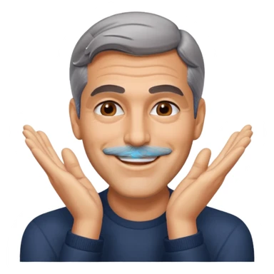 George clooney hand on face sticker